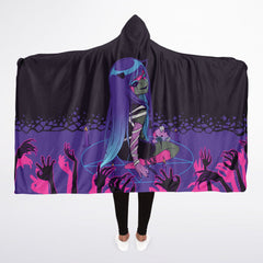 Chiroko Kawaii Creepy Cute Anime Girl Hooded Blanket