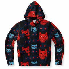 Cats of doom Japanese creepy art Unisex AOP Hoodie