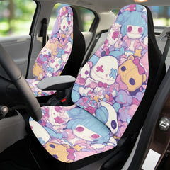 Cute pastel creepy dolls pattern Car Seat Cover (x2)