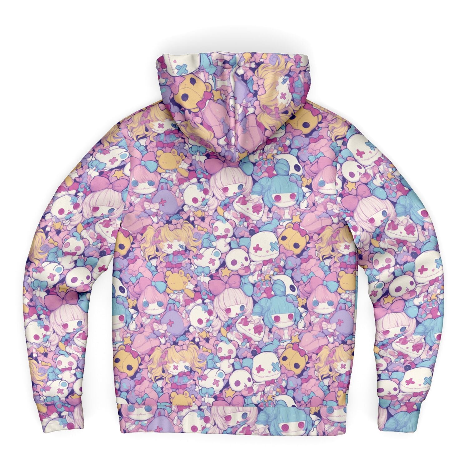 Cute pastel creepy dolls pattern Sherpa Jacket Hoodie