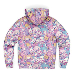 Cute pastel creepy dolls pattern Sherpa Jacket Hoodie