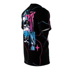 Meena - Creepy cute skeletal kawaii anime girl Unisex AOP Cut & Sew T-shirt