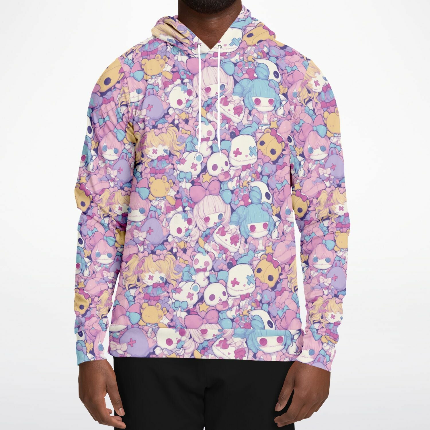 Cute pastel creepy dolls pattern Unisex AOP Hoodie