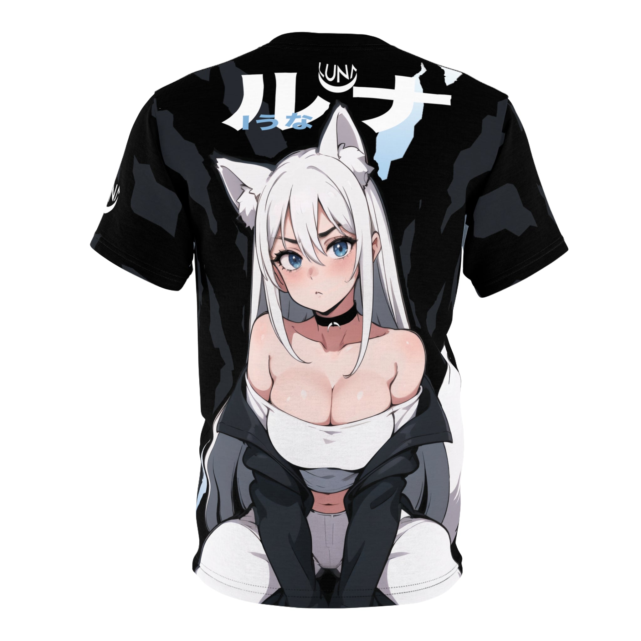 Luna - Wolf anime girl - werewolf Unisex AOP Cut & Sew Tee