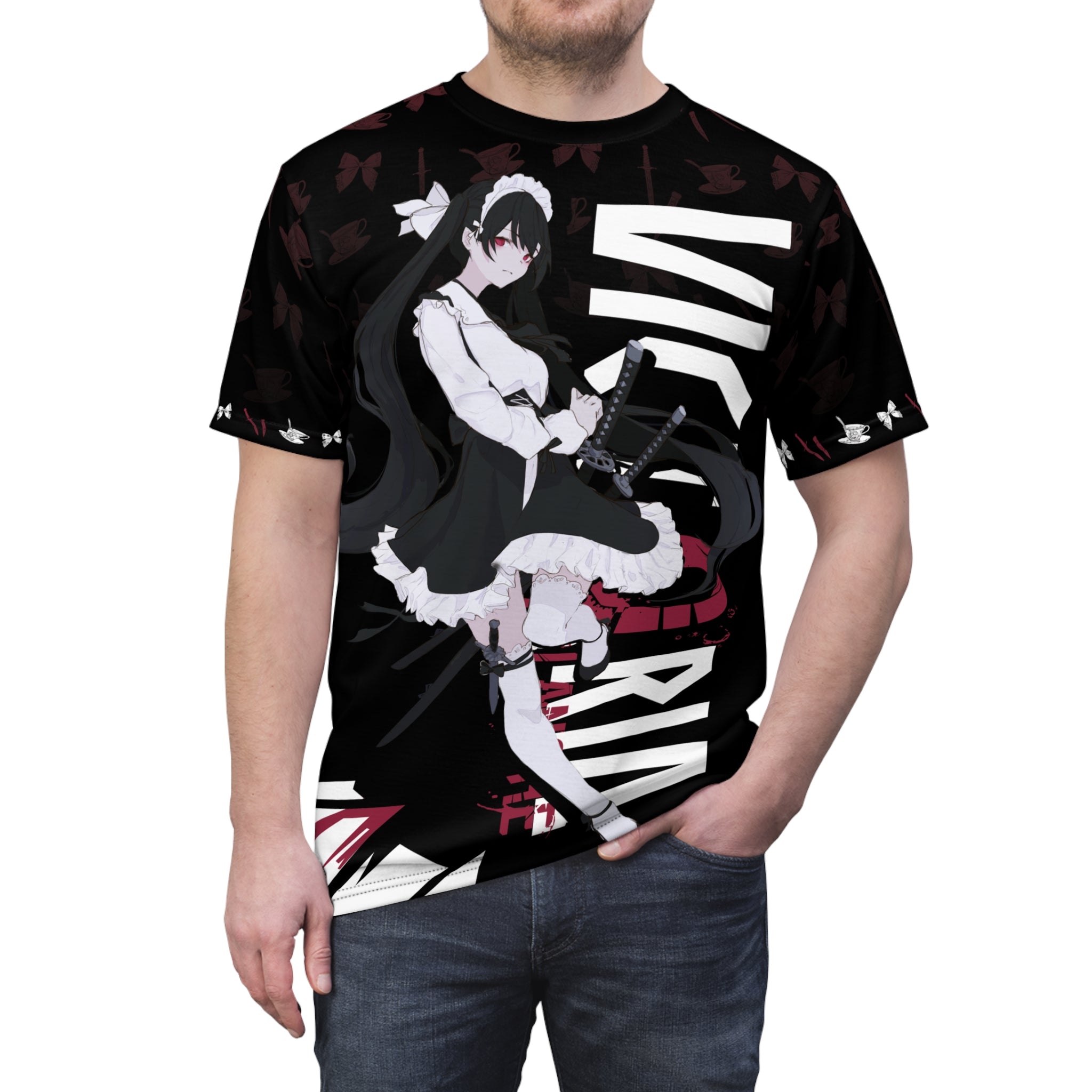 Victoria Blanche - Deadly maid anime girl Unisex AOP Cut & Sew T-shirt
