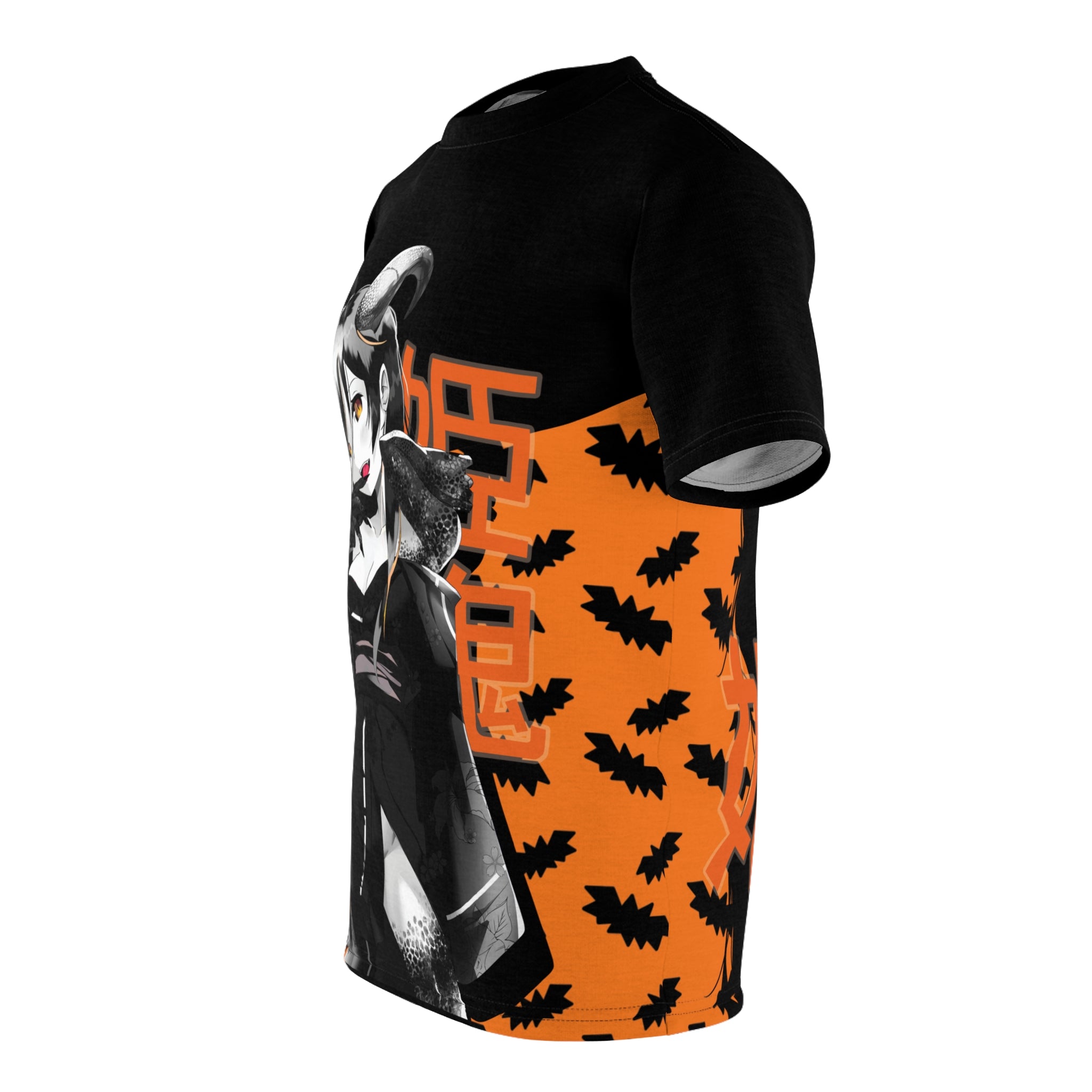 Oni-Hime B&W Hentai Demon Kawaii Anime Girl - Halloween Edition Unisex AOP Cut & Sew T-shirt