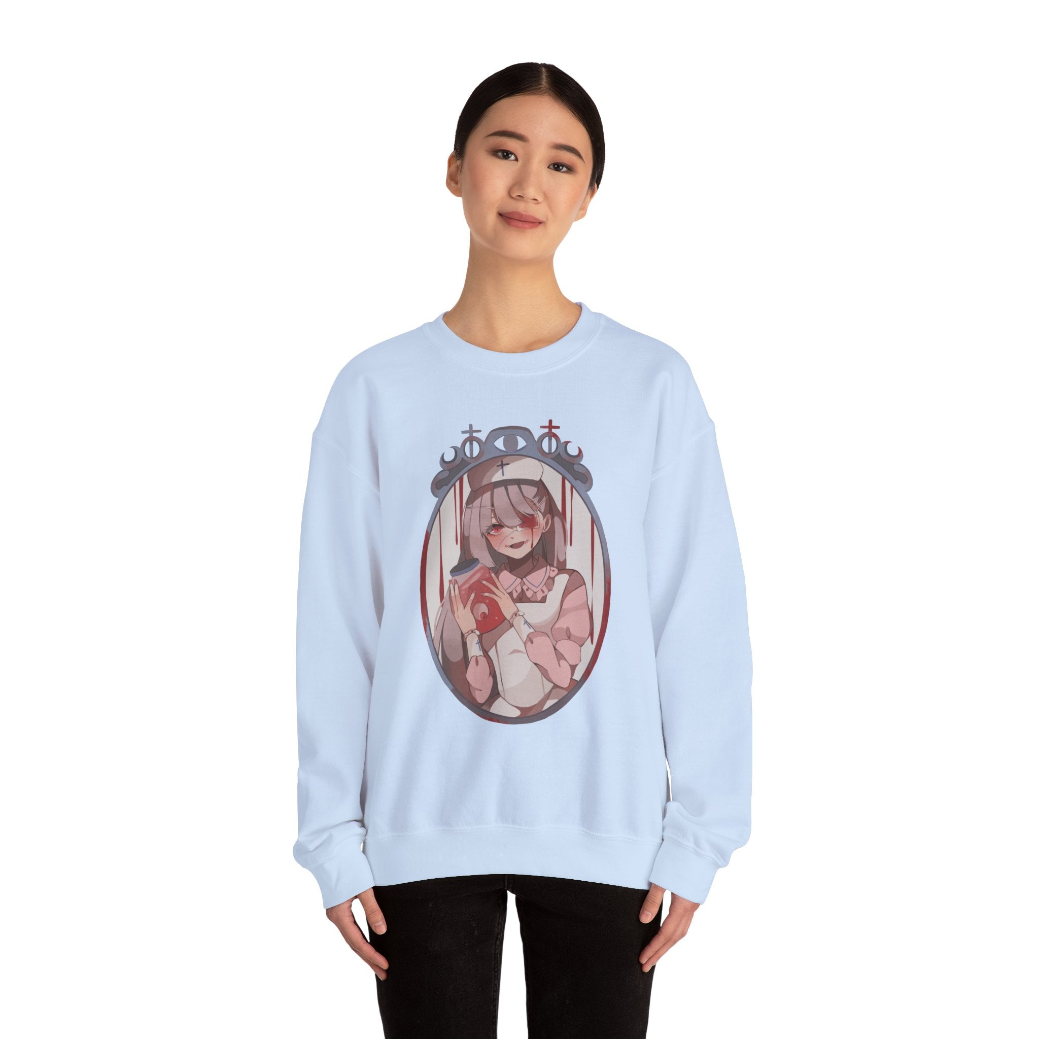 Hitomi creepy anime nurse unisex Sweatshirt