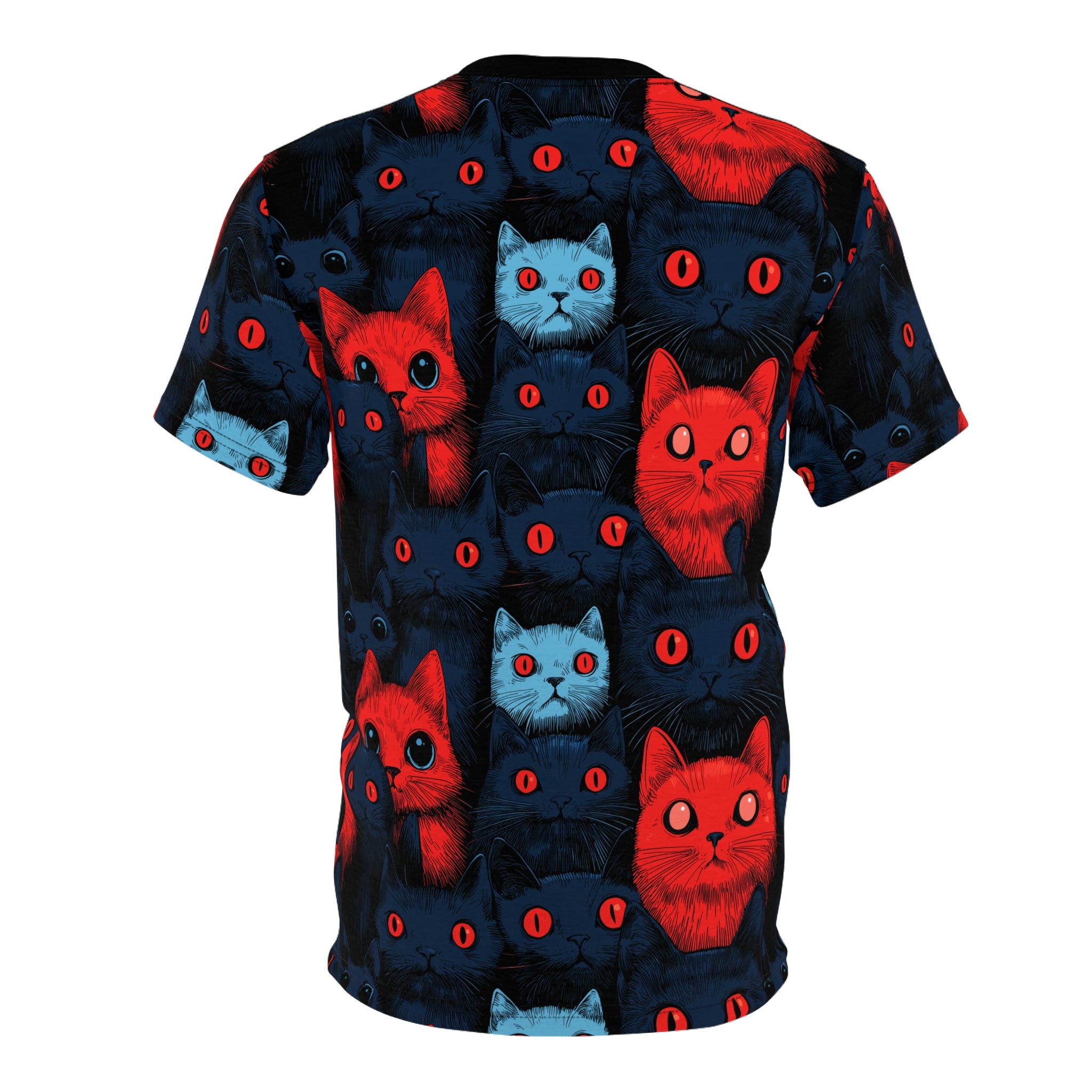 Cats of doom Japanese creepy art Unisex AOP Cut & Sew T-shirt