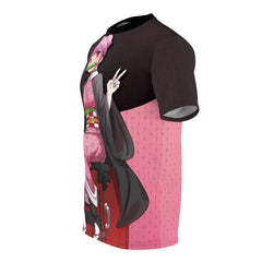 Budo cosplaying as Nezuko - cute anime girl Unisex AOP Cut & Sew T-shirt
