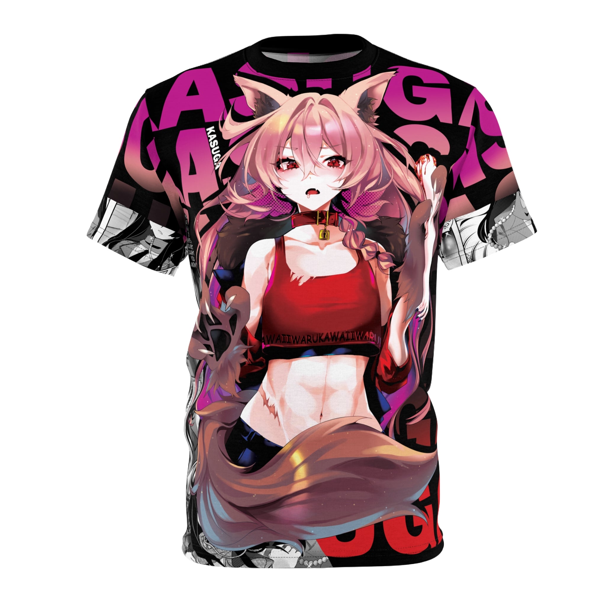 Kasuga - Cute Werewolf anime girl Unisex AOP Cut & Sew T-shirt