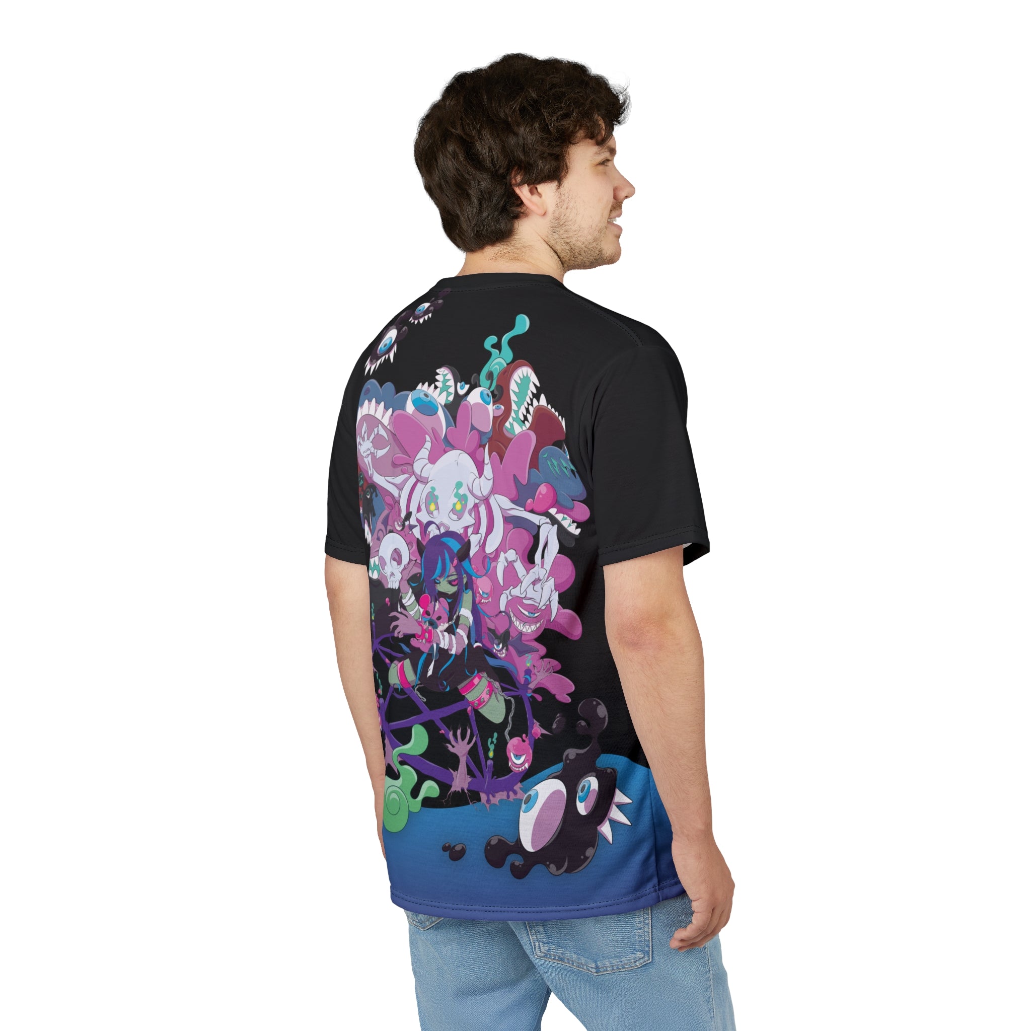 Chiroko V2 - Creepy cute pastelgoth necromancer Anime Girl Unisex AOP Cut & Sew T-shirt