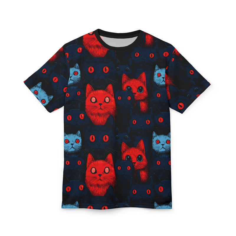 Cats of doom Japanese creepy art Unisex AOP Cut & Sew T-shirt