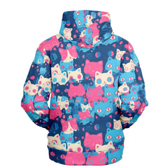 Cute pastel cat pattern Unisex AOP Hoodie