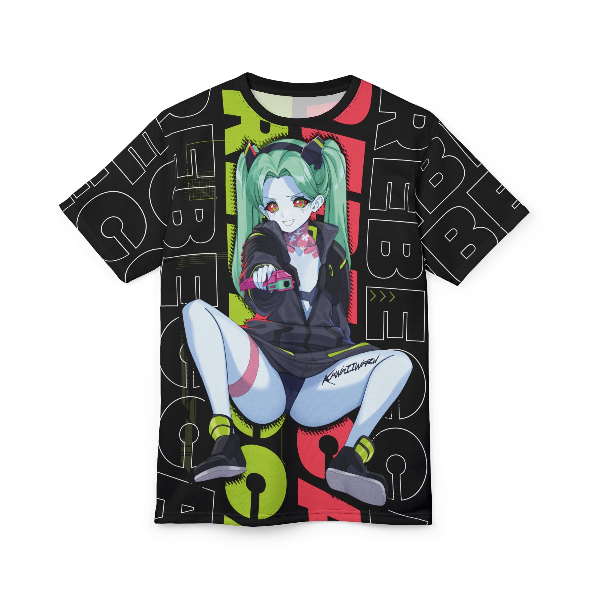 Rebecca - Cyberpunk Anime Girl Unisex AOP Cut & Sew T-shirt