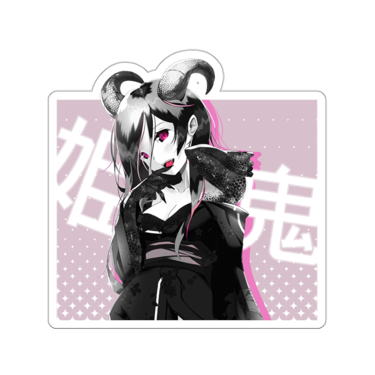 Oni-Hime B&W Hentai Demon Kawaii Anime Girl Die-Cut Sticker