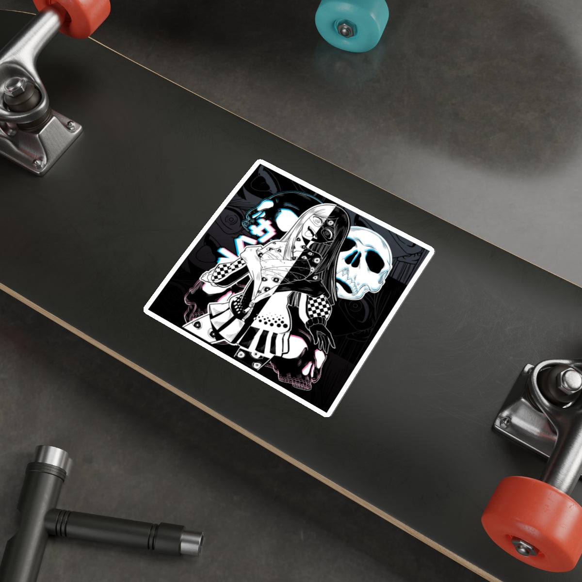 Sehen Crazy Anime Girl Die-Cut Sticker