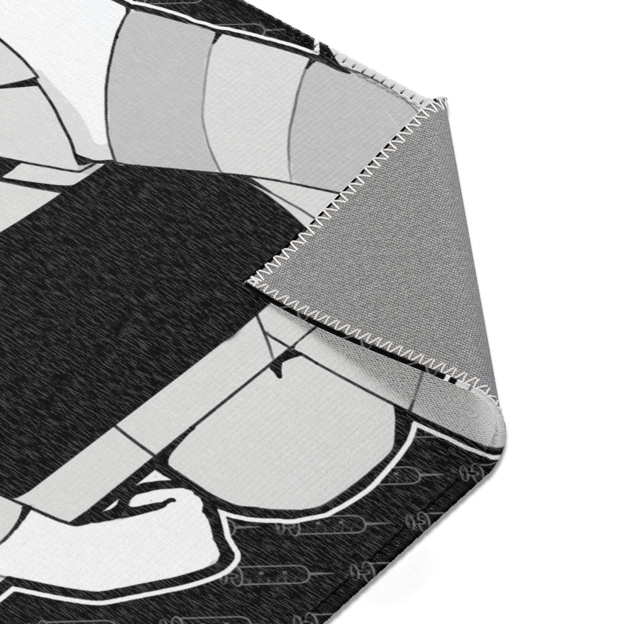 Shizuka B&W - Kawaii creepy cute anime nurse Area Rug