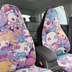 Cute pastel creepy dolls pattern Car Seat Cover (x2)