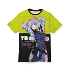 Lucy - Cyberpunk Anime Girl Unisex AOP Cut & Sew T-shirt