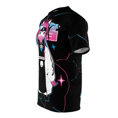 Meena - Creepy cute skeletal kawaii anime girl Unisex AOP Cut & Sew T-shirt