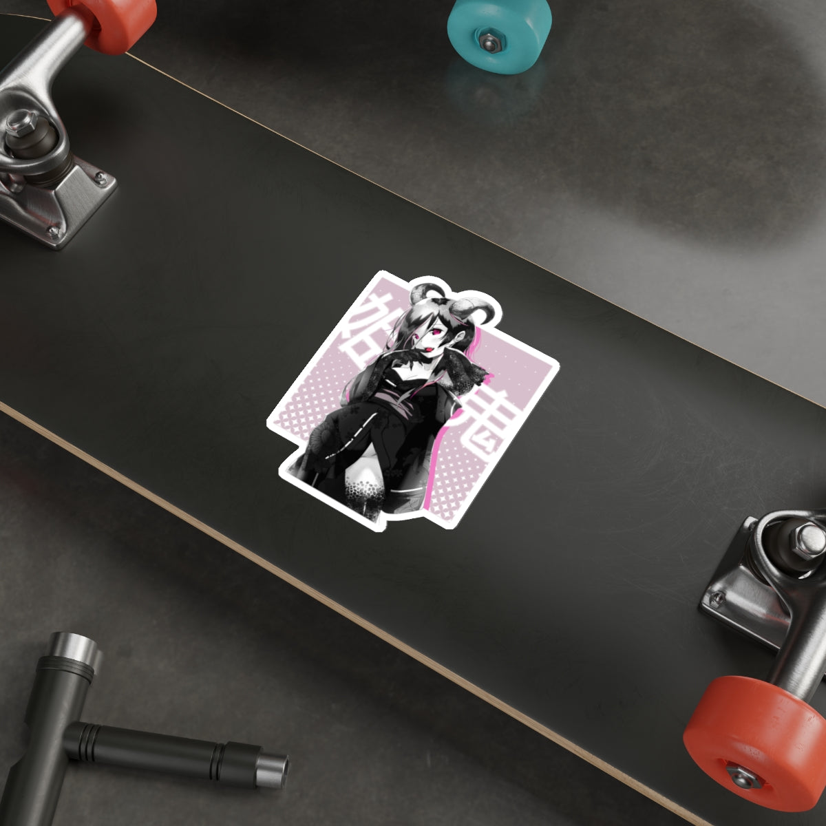 Oni-Hime B&W Hentai Demon Kawaii Anime Girl Die-Cut Sticker