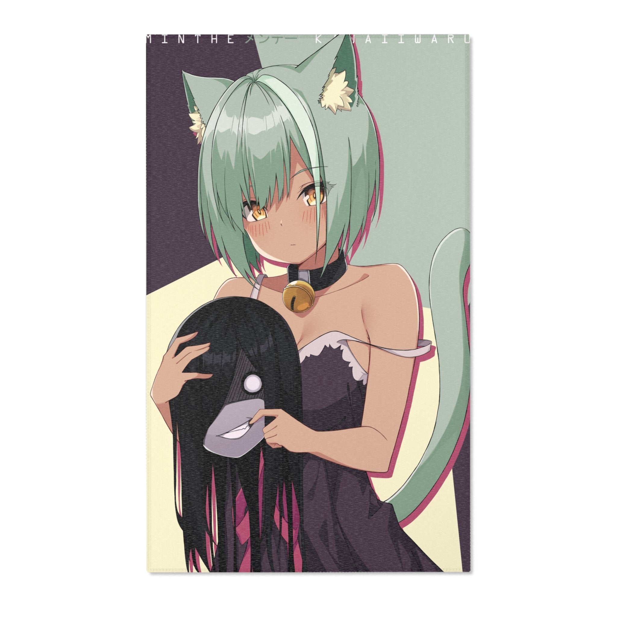 Minthe - Creepy cute neko anime girl Area Rug