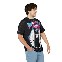 Meena - Creepy cute skeletal kawaii anime girl Unisex AOP Cut & Sew T-shirt