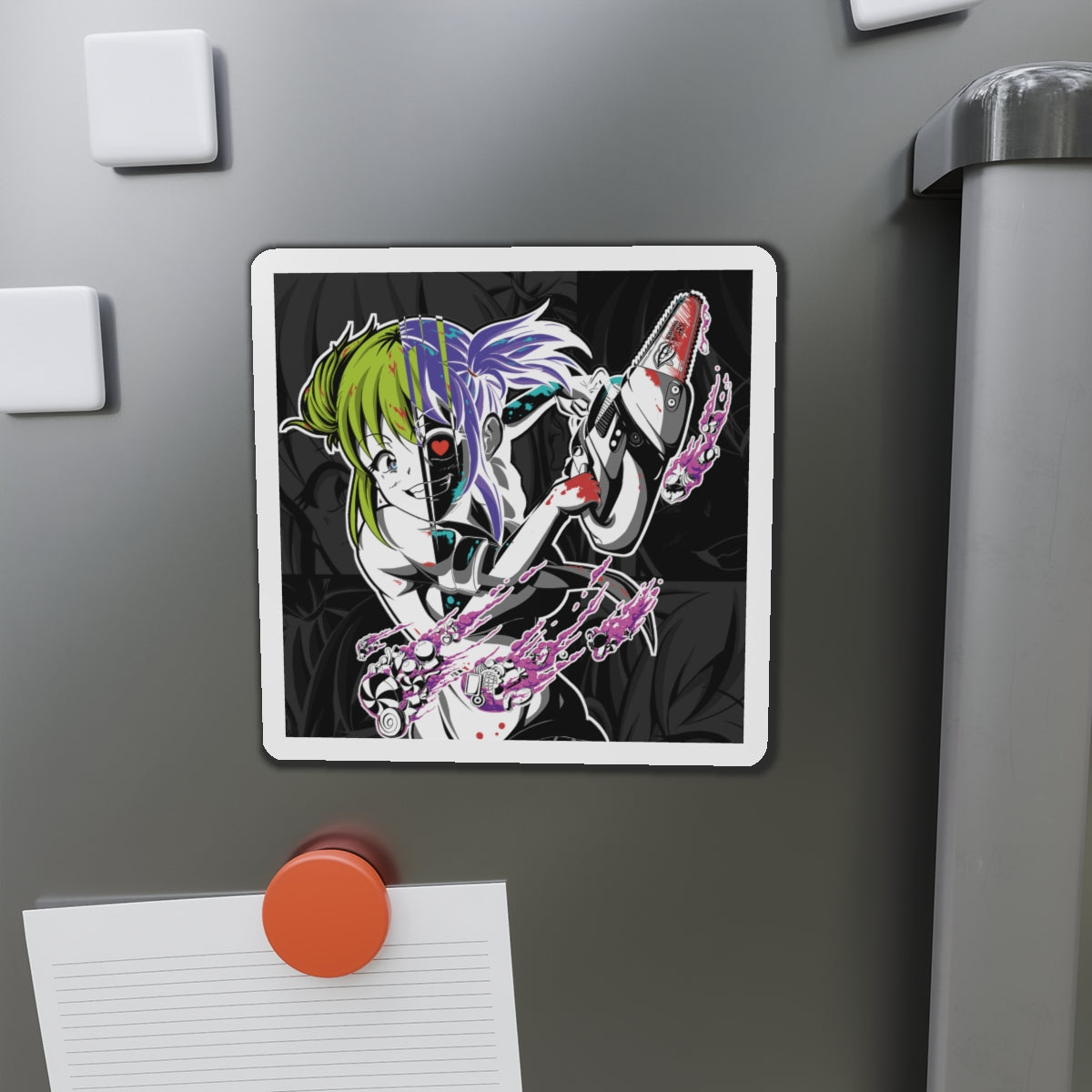 Kandi Cute Yandere Anime Girl Kiss-Cut Magnets