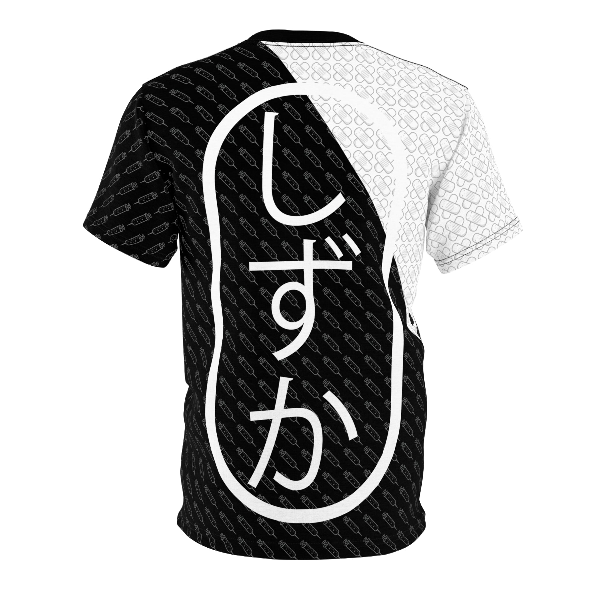 Shizuka B&W V2 Kawaii Anime Nurse - Creepy Cute - Unisex AOP Cut & Sew T-shirt