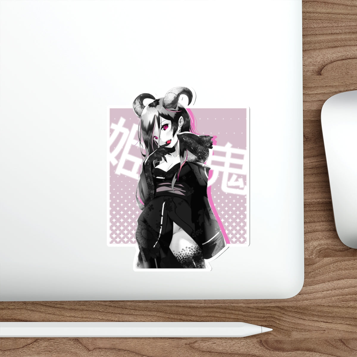 Oni-Hime B&W Hentai Demon Kawaii Anime Girl Die-Cut Sticker