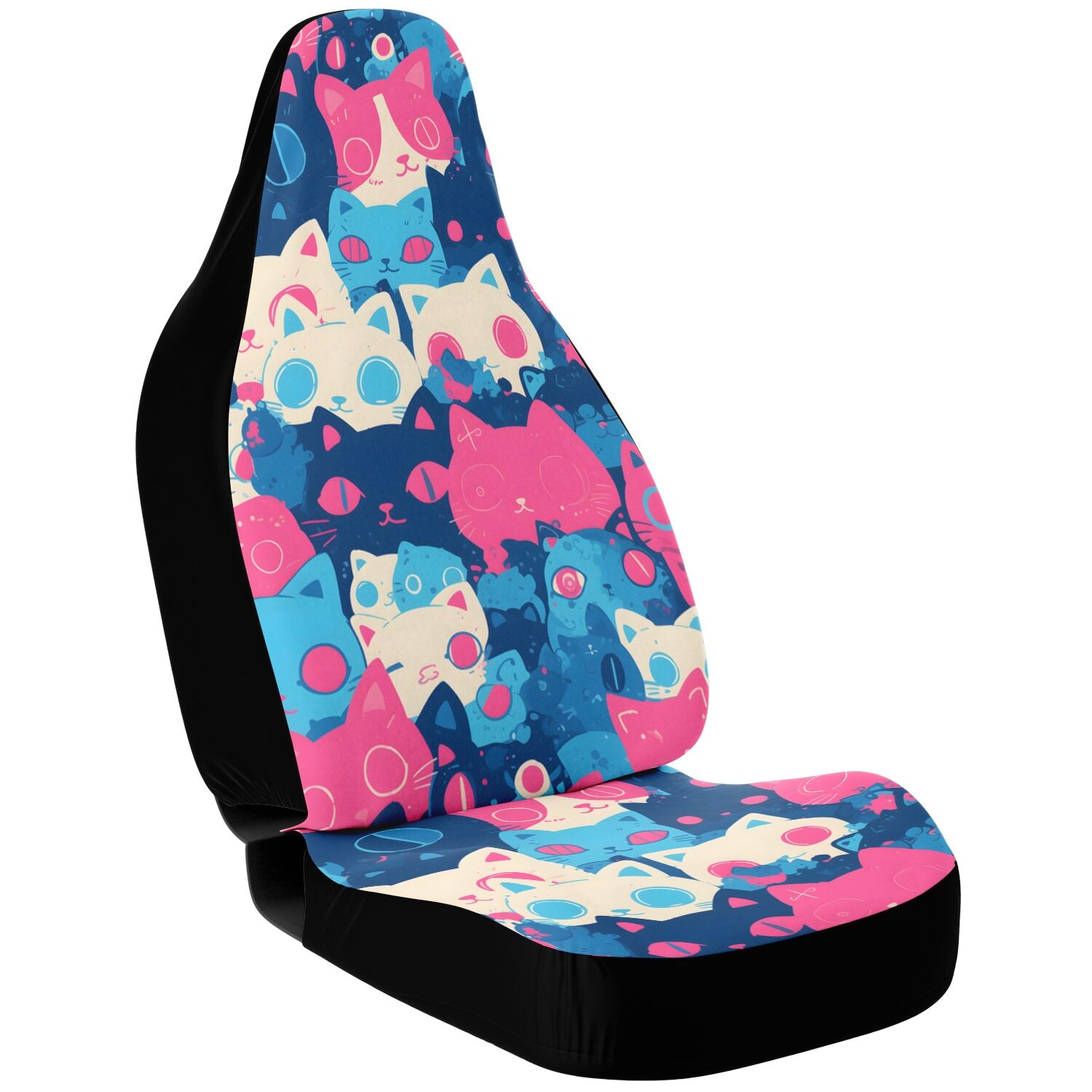 Cute pastel cat pattern Car Seat Cover (x2)