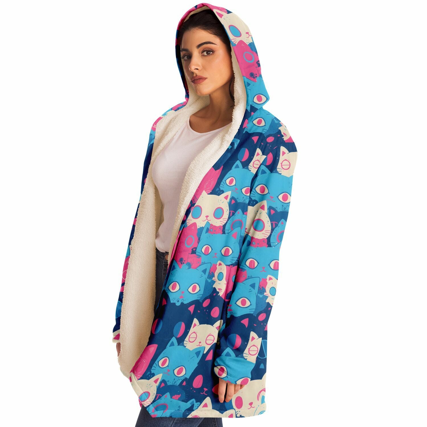 Cute pastel cat pattern Cloak