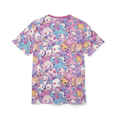 Cute pastel creepy dolls pattern Unisex AOP Cut & Sew T-shirt