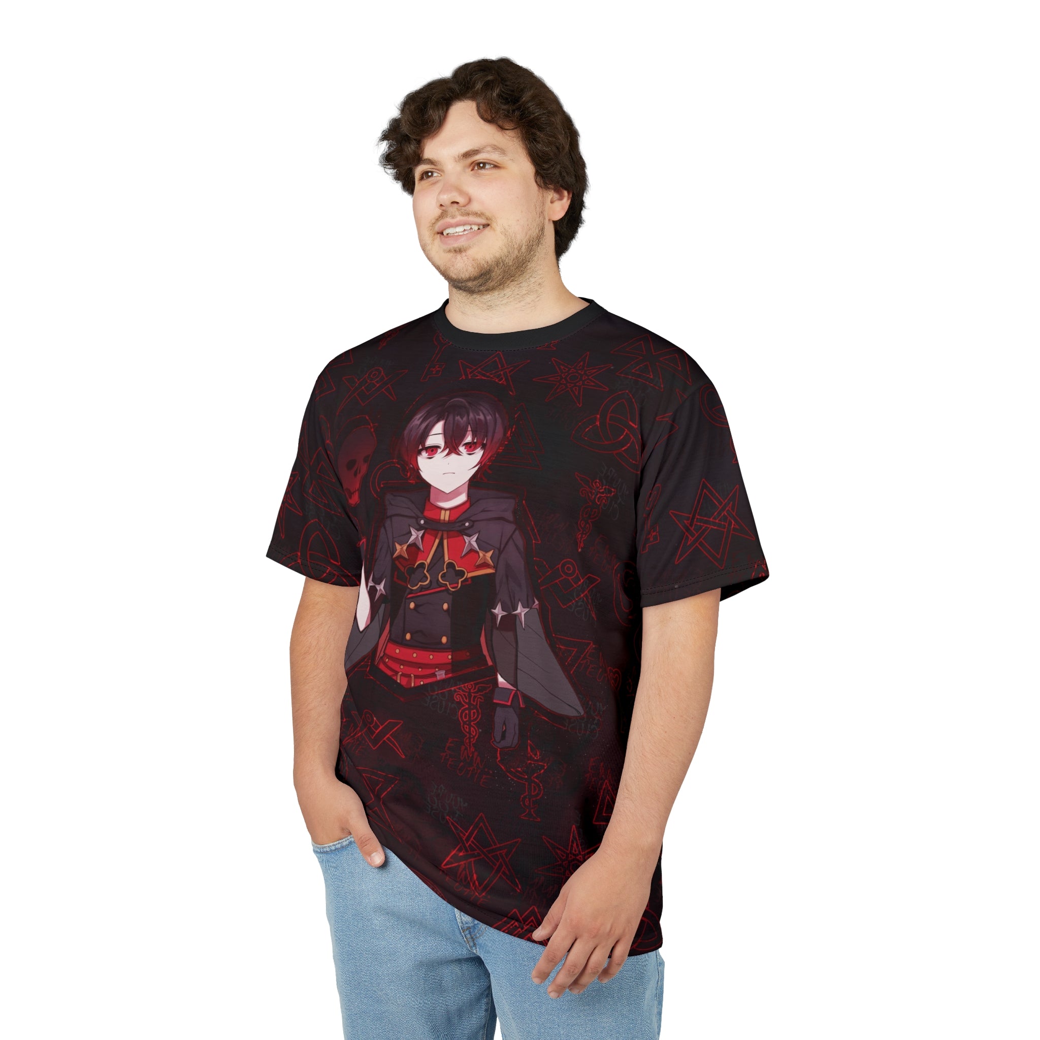 Zephyr Anti Social Dark Magic Anime Boy Unisex AOP Cut & Sew Tee