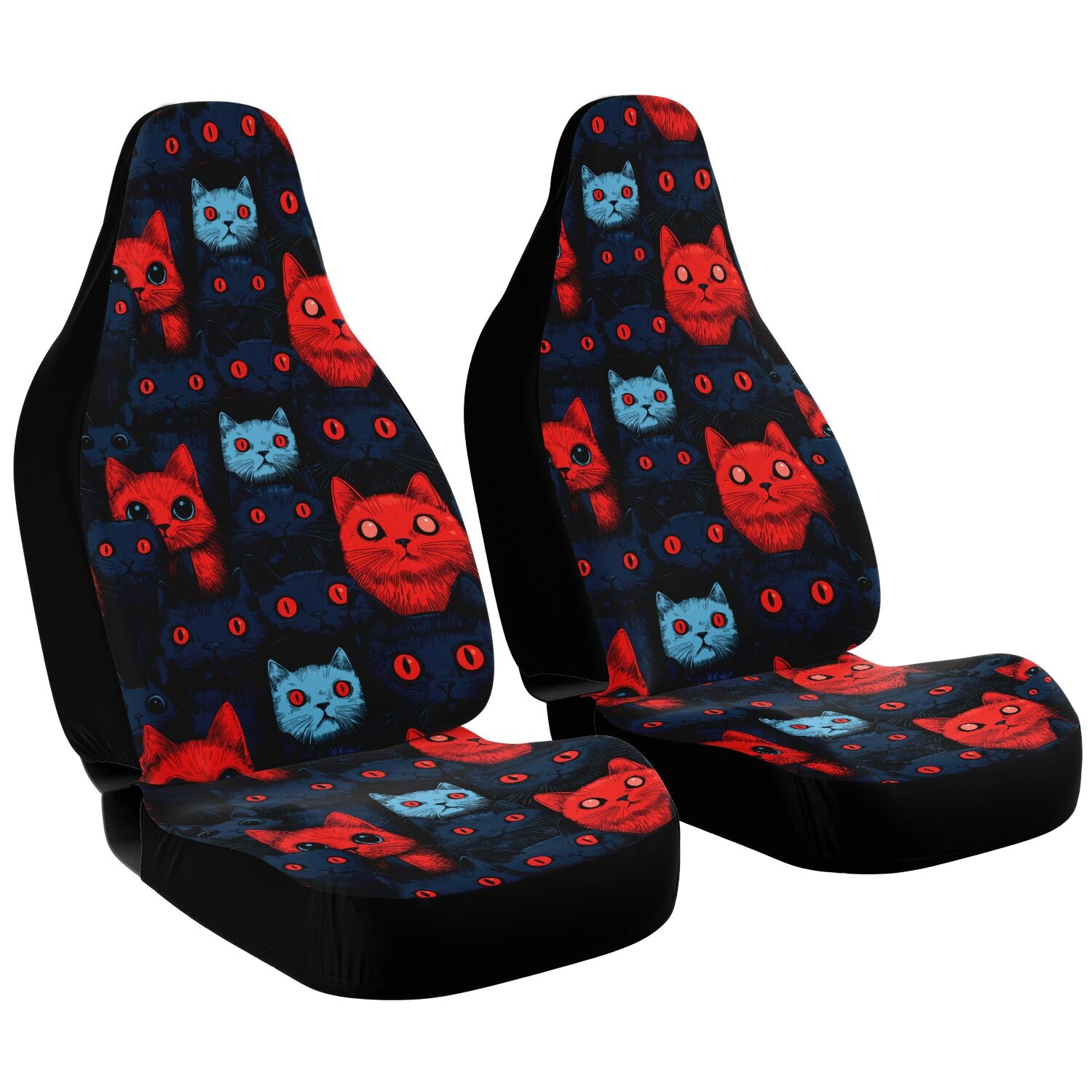 Cats of doom Japanese creepy art Car Seat Cover (x2)