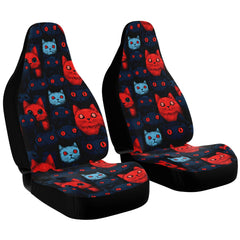 Cats of doom Japanese creepy art Car Seat Cover (x2)