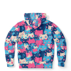 Cute pastel cat pattern Unisex AOP Hoodie