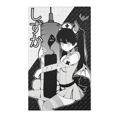 Shizuka B&W - Kawaii creepy cute anime nurse Area Rug