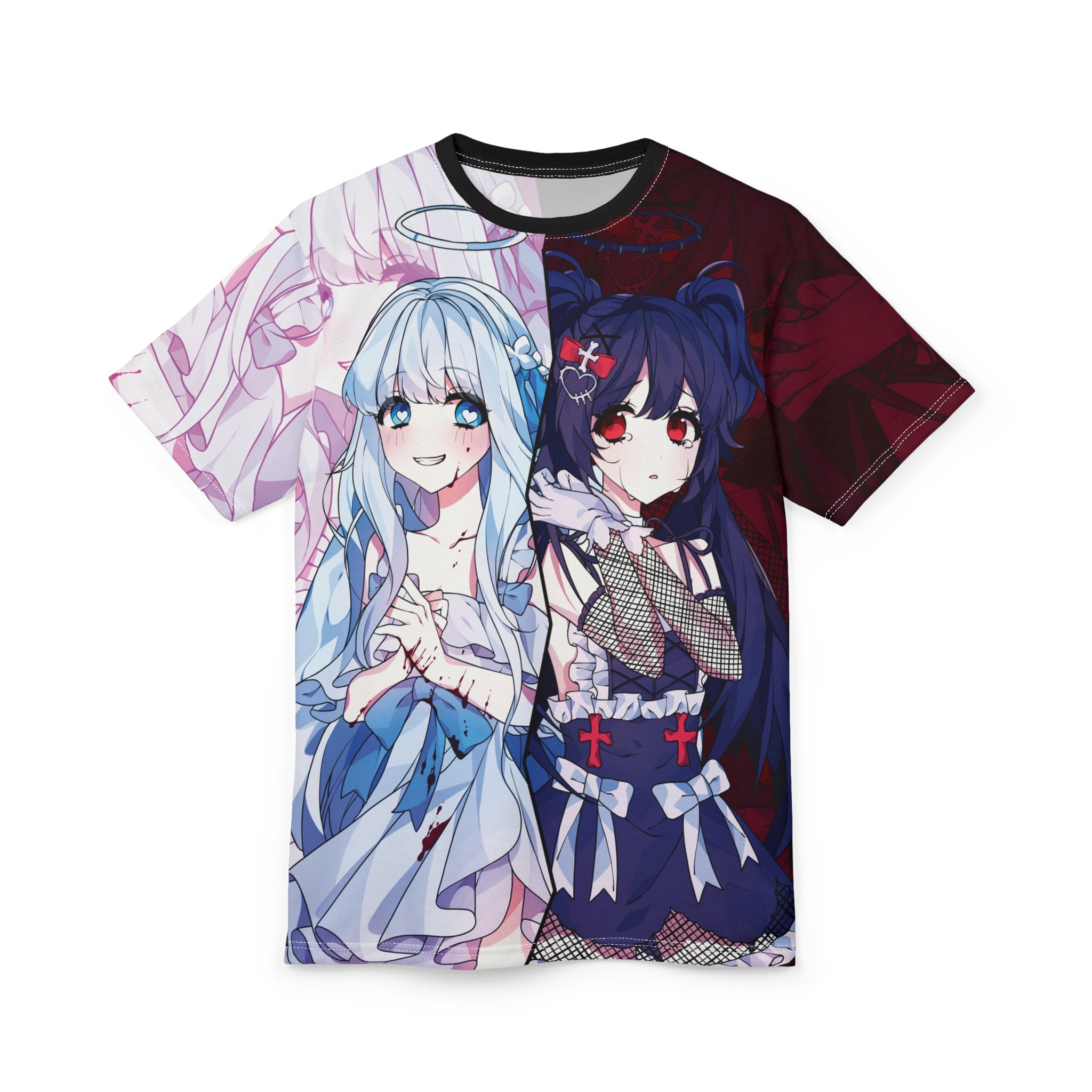 Saidah and Laylah - Dark and Light Anime Angel Twins Unisex AOP Cut & Sew Tee