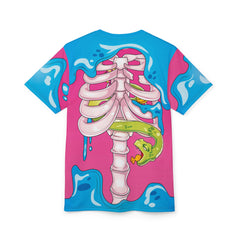 Full Body Kawaii Skeleton Halloween Unisex AOP Cut & Sew Tee