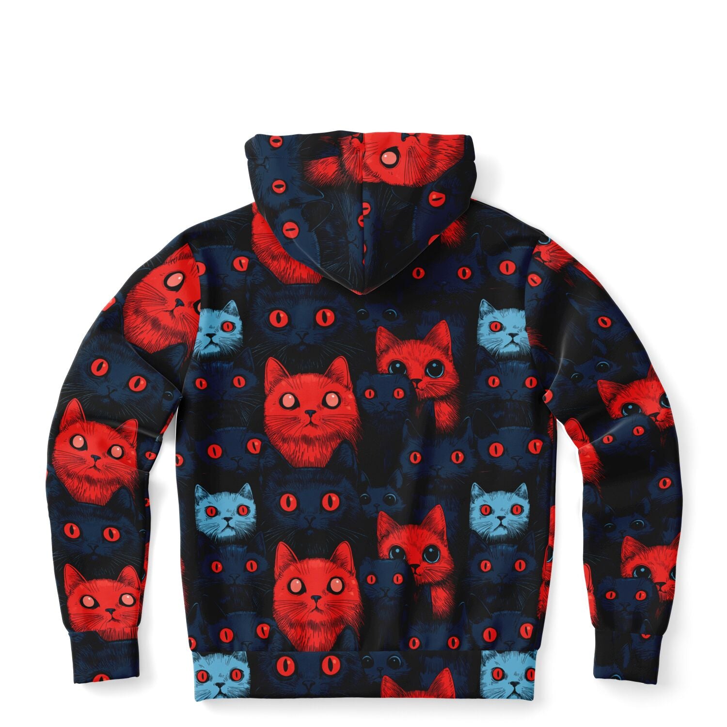 Cats of doom Japanese creepy art Unisex AOP Zip Hoodie