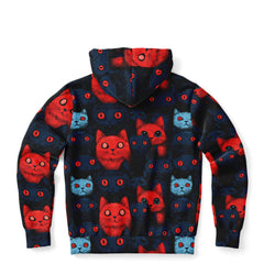 Cats of doom Japanese creepy art Unisex AOP Zip Hoodie