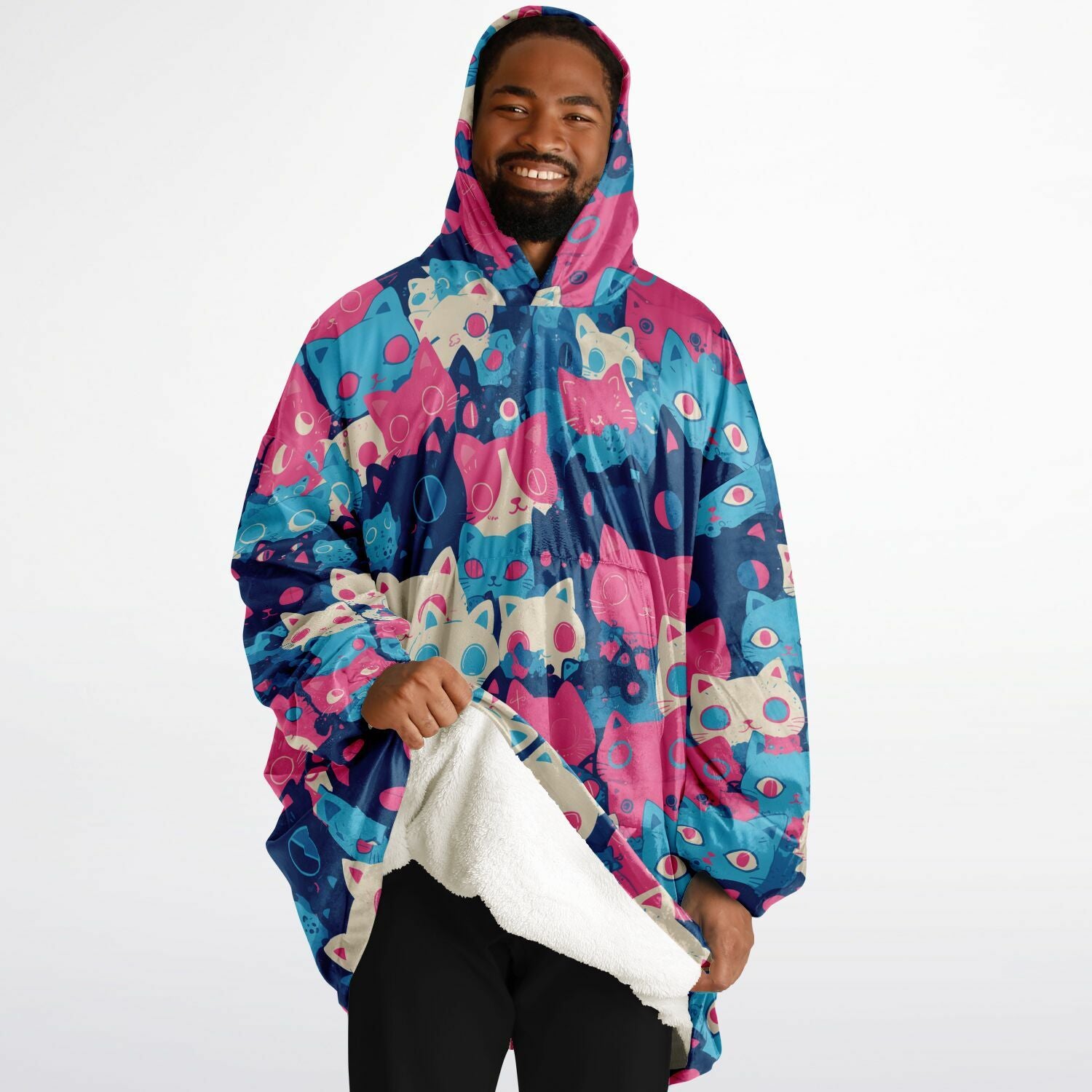 Cute pastel cat pattern Snug Hoodie