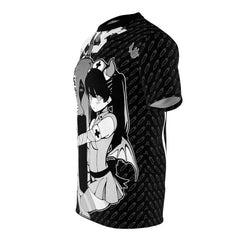 Shizuka B&W V2 Kawaii Anime Nurse - Creepy Cute - Unisex AOP Cut & Sew T-shirt