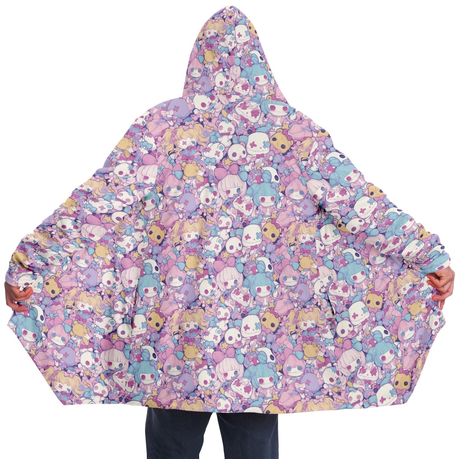 Cute pastel creepy dolls pattern Cloak