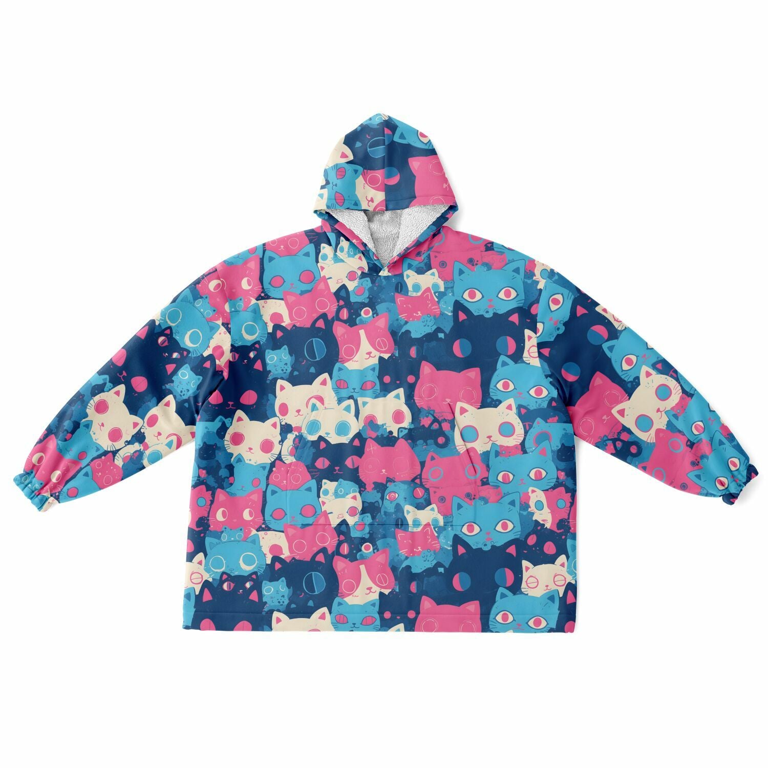 Cute pastel cat pattern Snug Hoodie