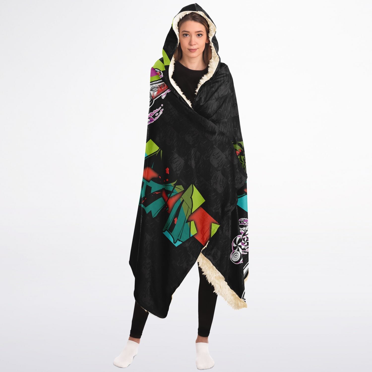 Kandi Cute Yandere Anime Girl Hooded Blanket