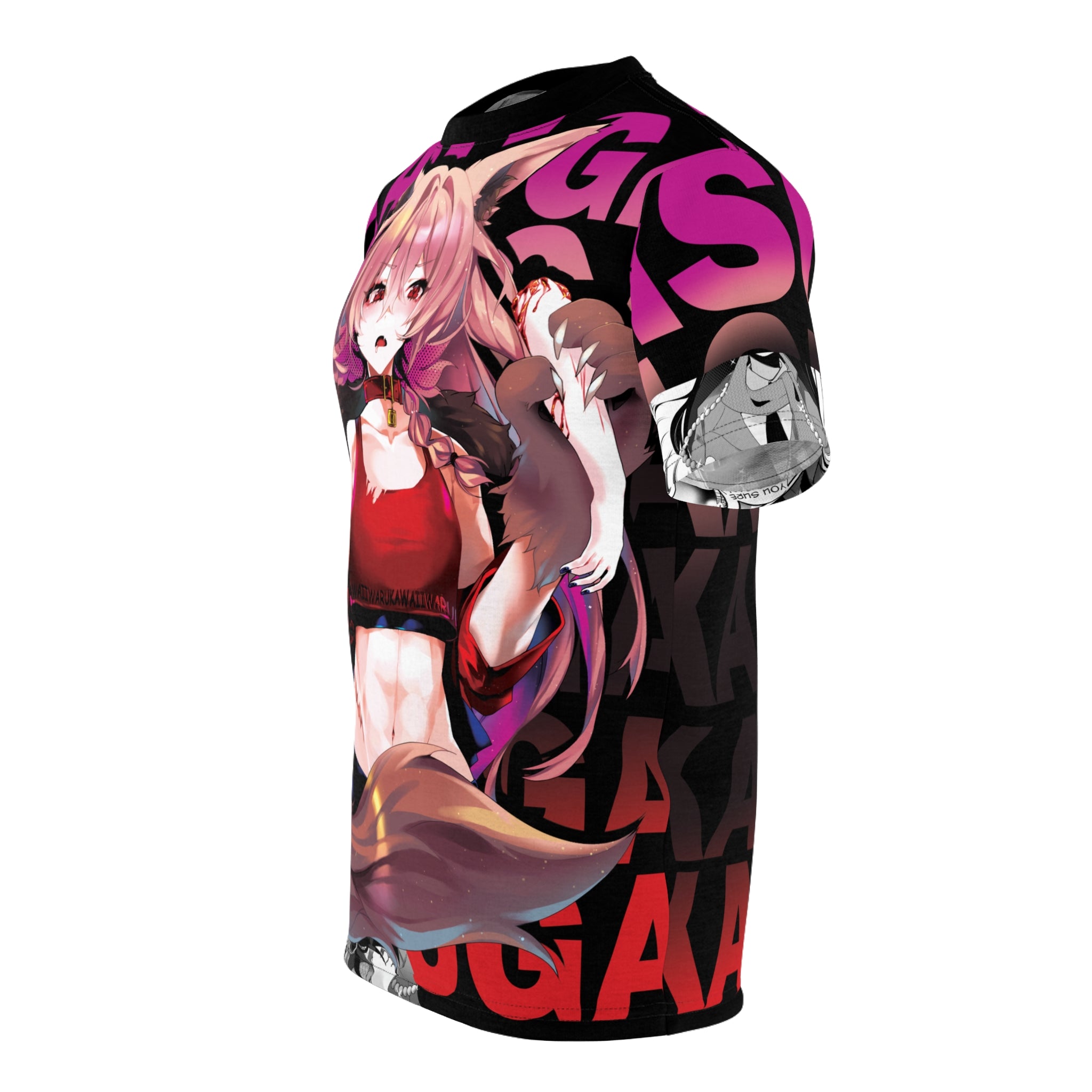 Kasuga - Cute Werewolf anime girl Unisex AOP Cut & Sew T-shirt