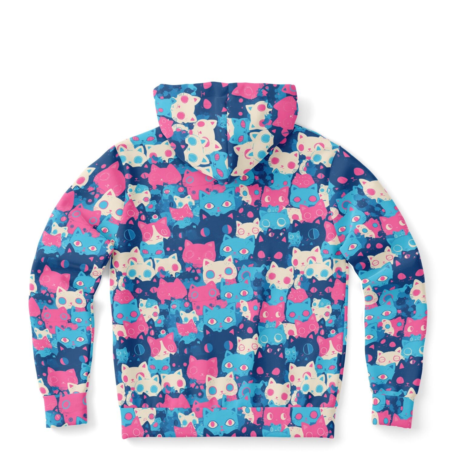 Cute pastel cat pattern Unisex AOP Zip Hoodie
