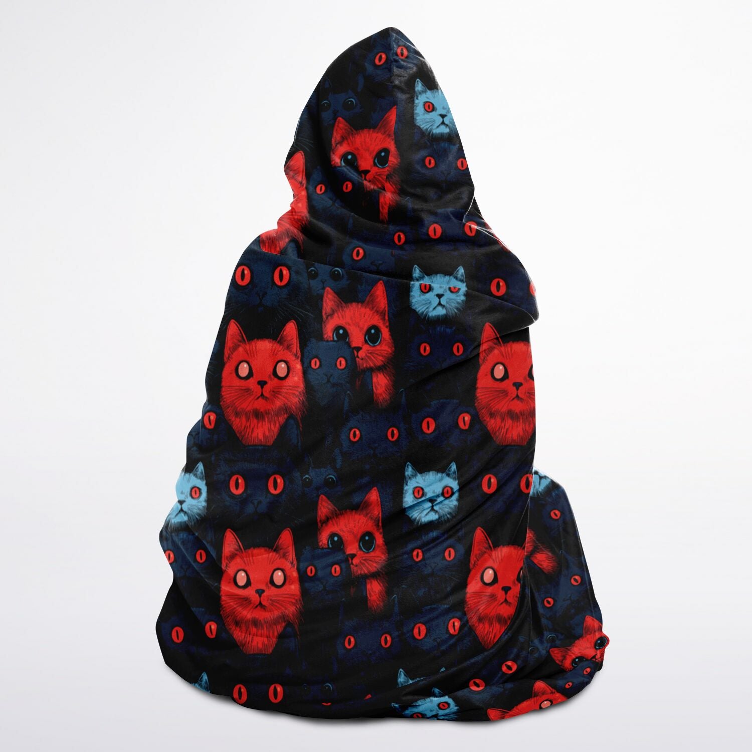 Cats of doom Japanese creepy art Hooded Blanket Sherpa